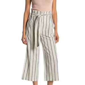 High Waisted Linen Cropped Pants